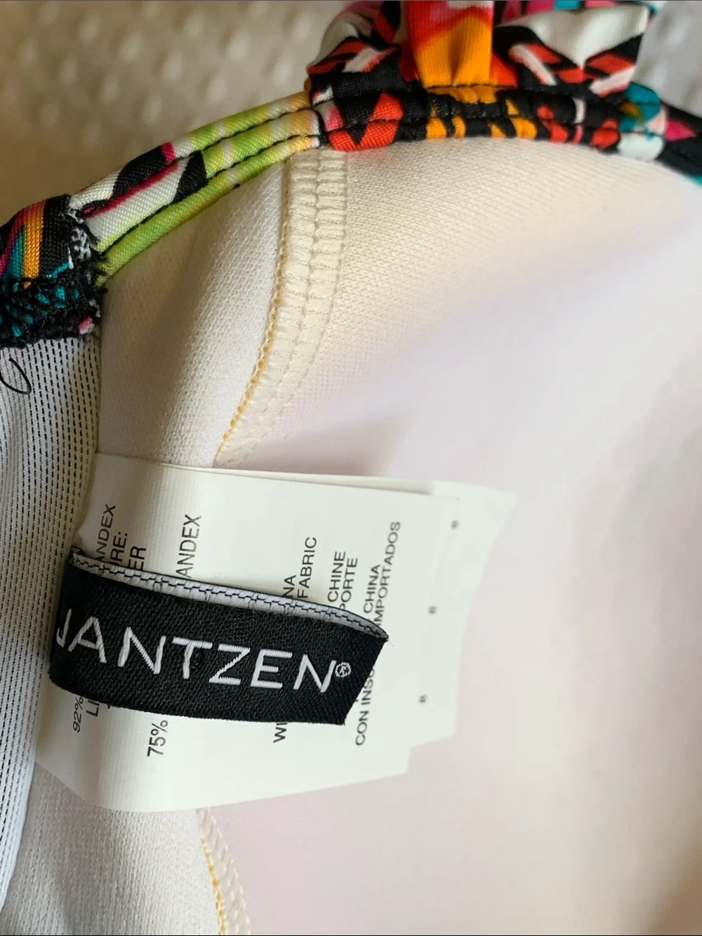 Janzteen Tulum Vibrant Aztec Multicolored Tie Front Halter Bikini Top size 8